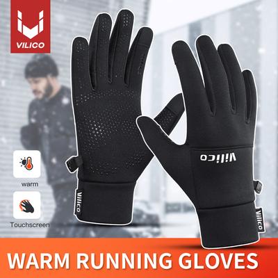 Winter-Fahrradhandschuhe für Damen mit Touchscreen, warm und winddicht, aus Fleece, für Outdoor-Sportarten wie Laufen, Herbst und Winter