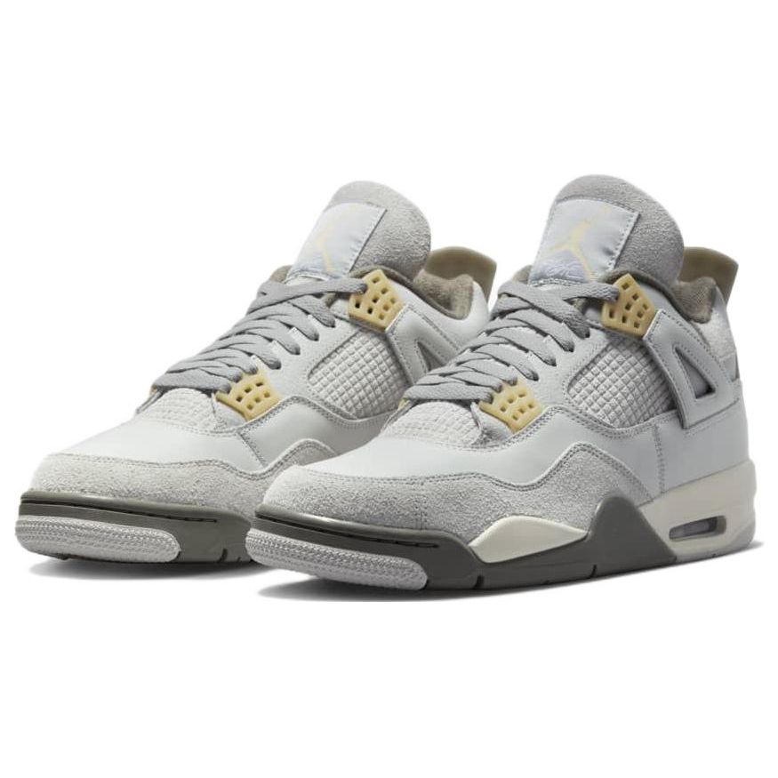 Air Jordan 4 Retro SE Craft Photon Dust Unisex Sneakers Grey Pale-Vanilla Off-White DV3742-021