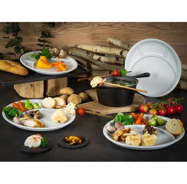 Набор тарелок для фондю CreaTable, 4 штуки, белые (22922)