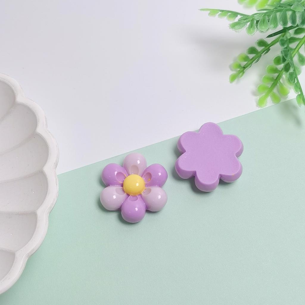 100Pcs Colorful Flowers Resin Flatback Slime Charms Cabochons Embellishments for Hairclips Phone Case Shoes Scrapbooking Decor