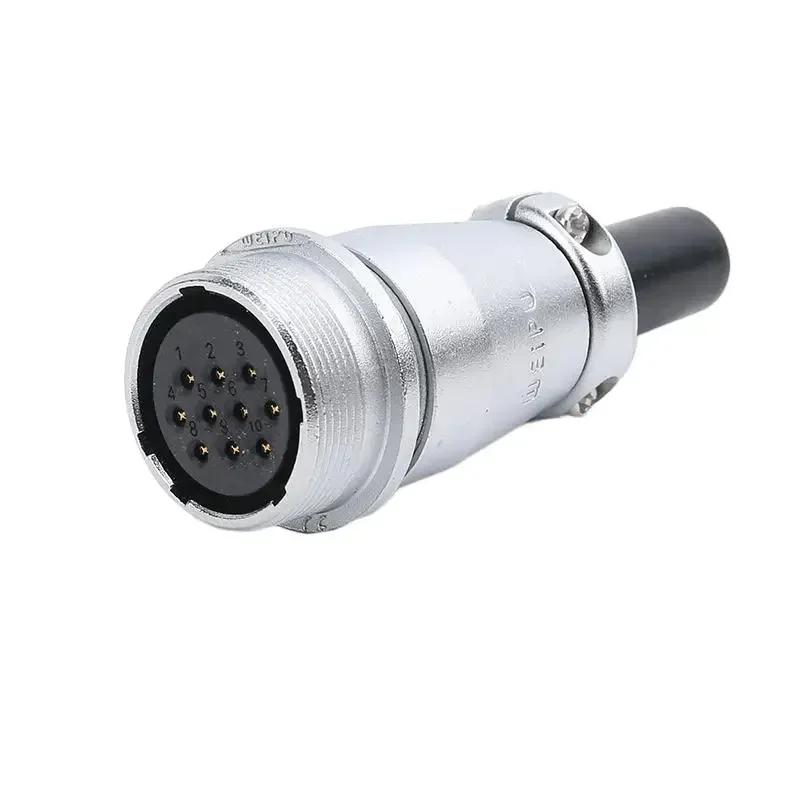WEIPU WS24 TQ+ZQ WS24 Metal IP65 Waterproof Electrical Wire Cable Connector M24 2 3 4 9 10 12 19 Pin Industrial Outdoor Adapter