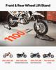 VEVOR Motorcycle Stand Lift, 1100lbs Capacity Front Rear Combo Stand Lift, Front Wheel Dual-Fork Stand, Rear U+L Fork Swingarm Spool Stand