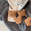 Korea 3D Cute Warm Plush Bear For Magsafe Magnetic Phone Griptok Grip Tok Stand For iPhone Wireless Charging Holder Bracket Ring 5