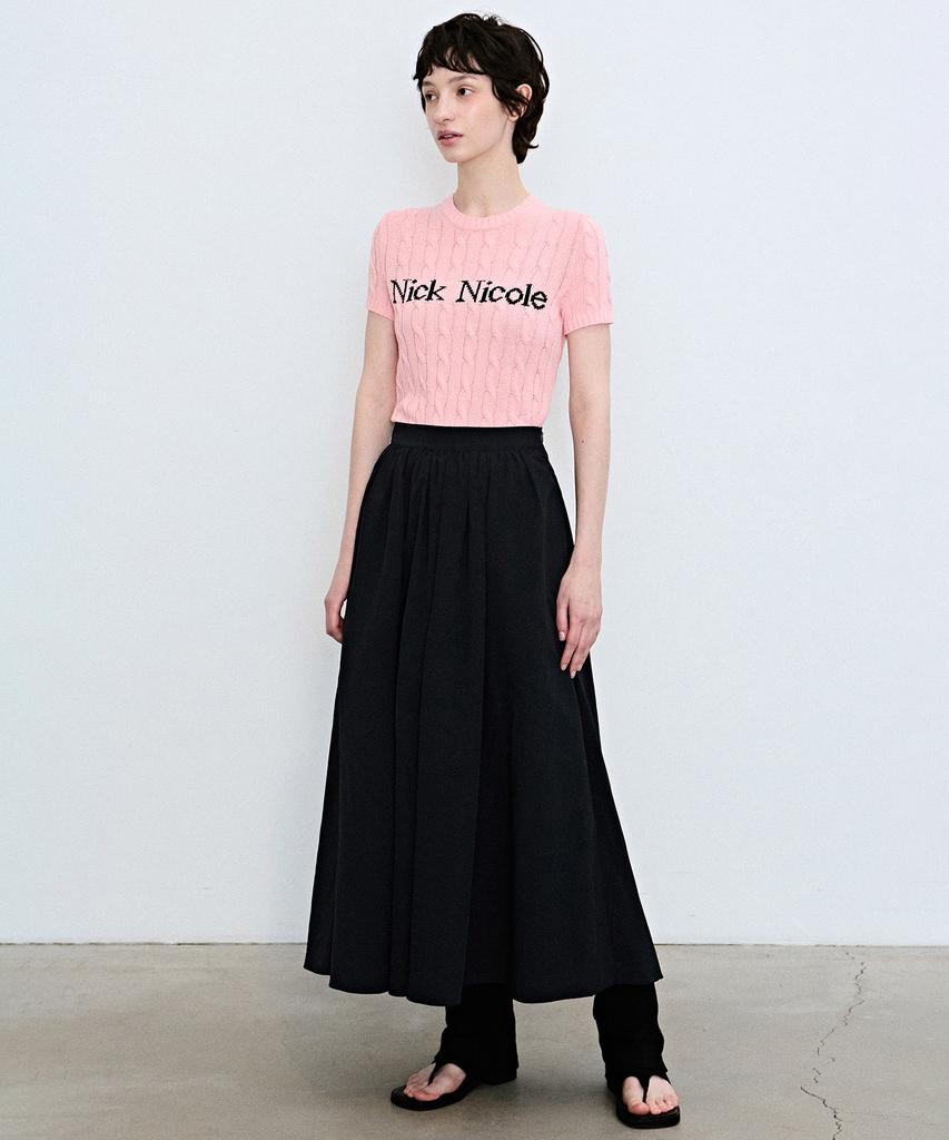 Nigaennikol Nick Nicole Cable Half Knit_Pink