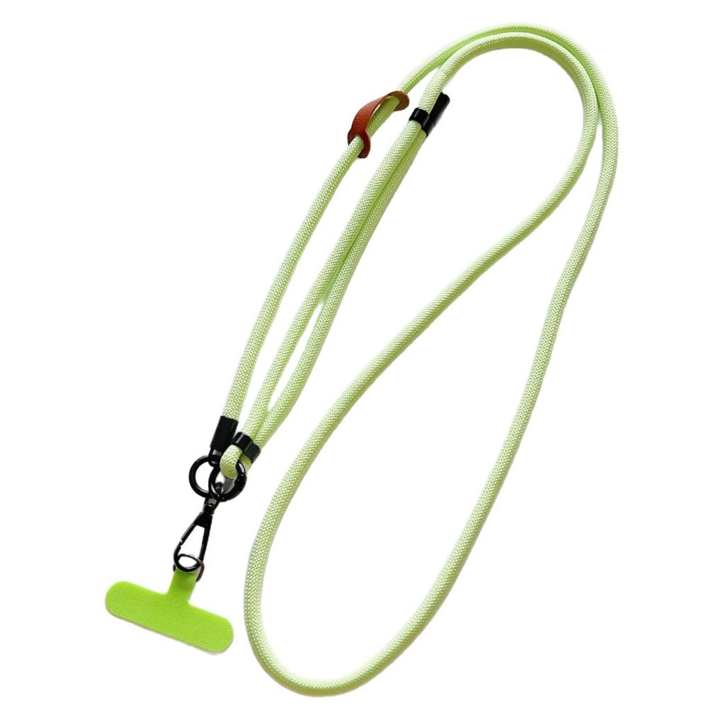 7mm Phone Lanyard Crossbody, 1.5m Adjustable Anti-Lost Neck Strap with Colored Chain and Leather Tag.