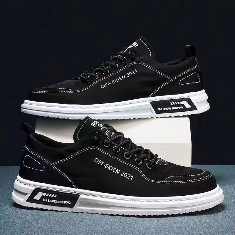 Men's  Canvas Shoes Casual Sports Shoes with Cushioned Soles Fashionable and Breathable Wooden Board Shoes