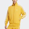 adidas Originals Three Stripe Loose Fit Stand Collar Zip Long Sleeve Jacket Men Jackets Yellow IY8736