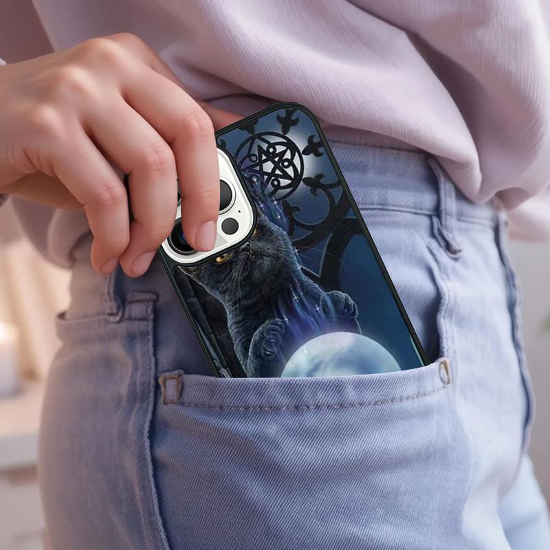 Girly Pastel Witch Goth Witch Cat Phone Case For iPhone 17 Air 15 16e 14 13 Pro Max Coque 12 11 Pro Max PLUS cover