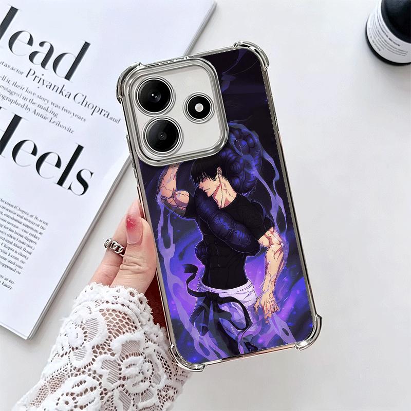 Anime Fushiguro Toji JUJUSU Soft Phone Case For Xiaomi Redmi Note 14 15 Pro Plus 13 12 11S 11T 5G 10 9S 9 Plating Anti-Fall Fund