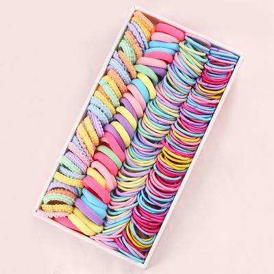 1Pack Girls Colorful Hair Bands Set Nylon Elastic Rubber Band Children Ponytail Holder Scrunchies Kids Hair Accessories