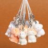 Flocked Puppy for Women Girl Mobile Phone Lanyard Dog Lovers Bag Charms Tremdy Key Chains Couple Friend Kids Gift Bag Charm