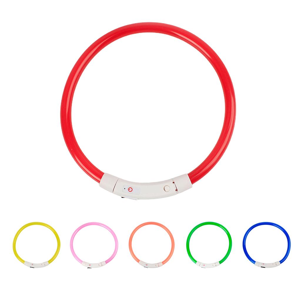 צווארון צווארון צווארון גור כלב מחמד נטענת LED לילה מהבהב USB