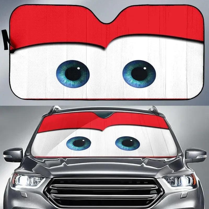 Eyes Lightning M-mcqueen Angry Car SunShade Car Sunshade Front Windshield Protector Foldable UV Resistant Cover Accessorie Amagi