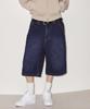 NYXX Embossed Denim Half Pants Indigo