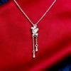 Sterling Silver Floral Necklace for Women - New Chinese Style, Elegant Clavicle Chain Pendant, Ideal Gift for Girlfriend