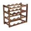 Wine Rack Pine Wood Wine Bottle Storage Shelf Display Organizer Decor for Countertop Home 4 Layer