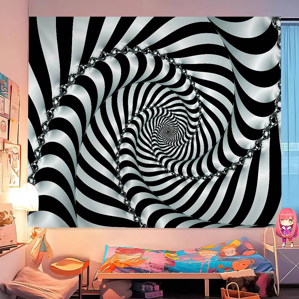 3D Vortex Illusion Cartoon Tapestry Wall Hanging Decoration Household Home Decor