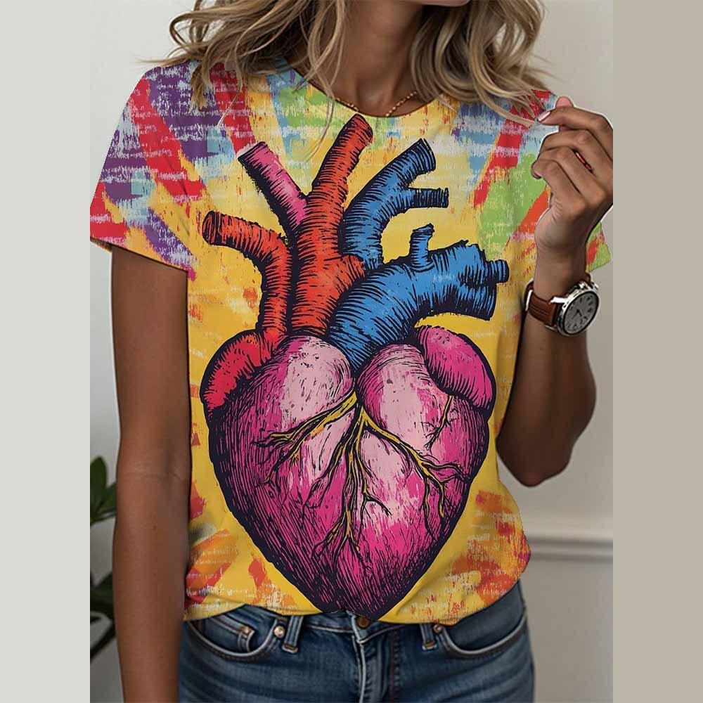 New Short Sleeved Shirt 3D Printed Women's T-shirt Pop Art Summer T-shirt