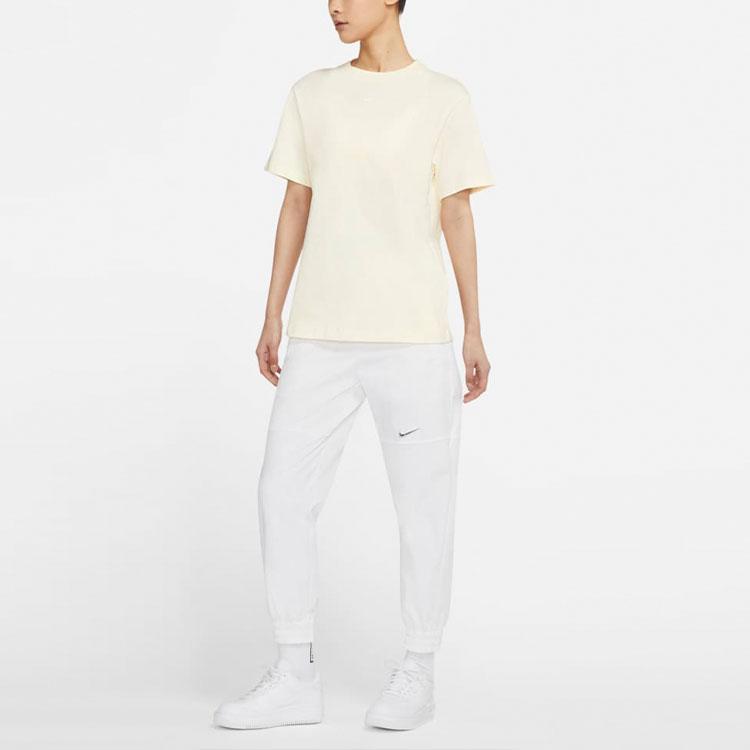 Nike Sportswear Essential Loose Knit Printed Casual Crew Neck T-Shirt Women Tops Coconut-White DH4256-113