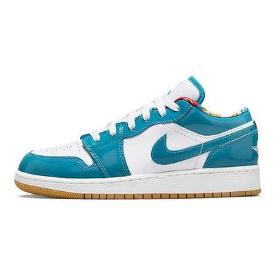 Air 1 Low SE GS Barcelona Kids Sneakers White Cyber-Teal DM0589-400