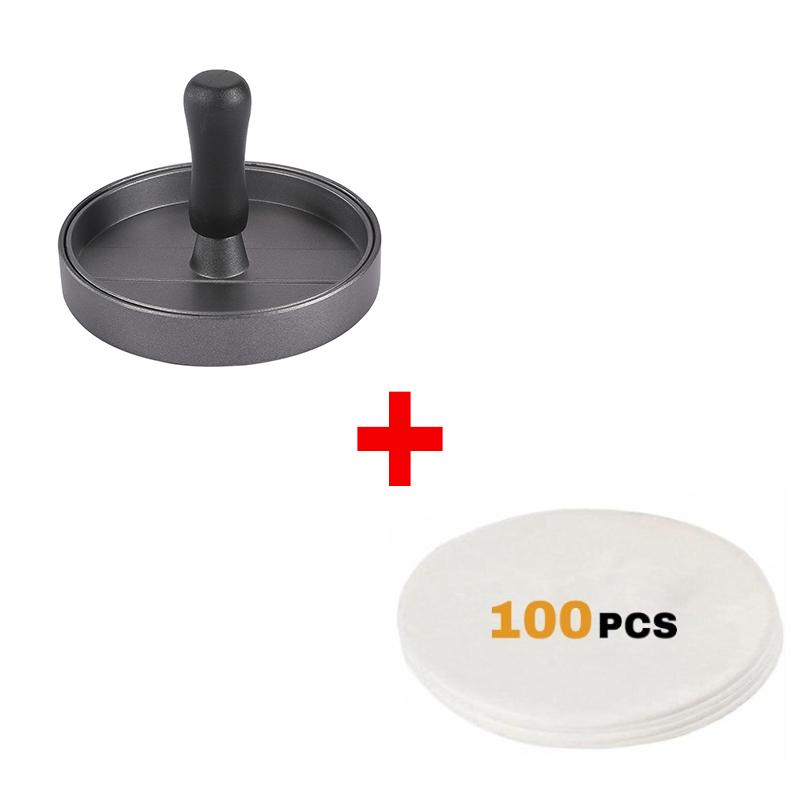 Hamburger Patty Press Stainless Steel with Waxed Paper Non-Stick Stuffed Hamburger Patty Beef Patty Press Kitchen Accessories