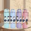 1PC Duck Group Uniform Cartoon 750ml Color Plastic Sports Water Bottle Leakproof Flip Straw Lid Suitable for Sports Office Home Use