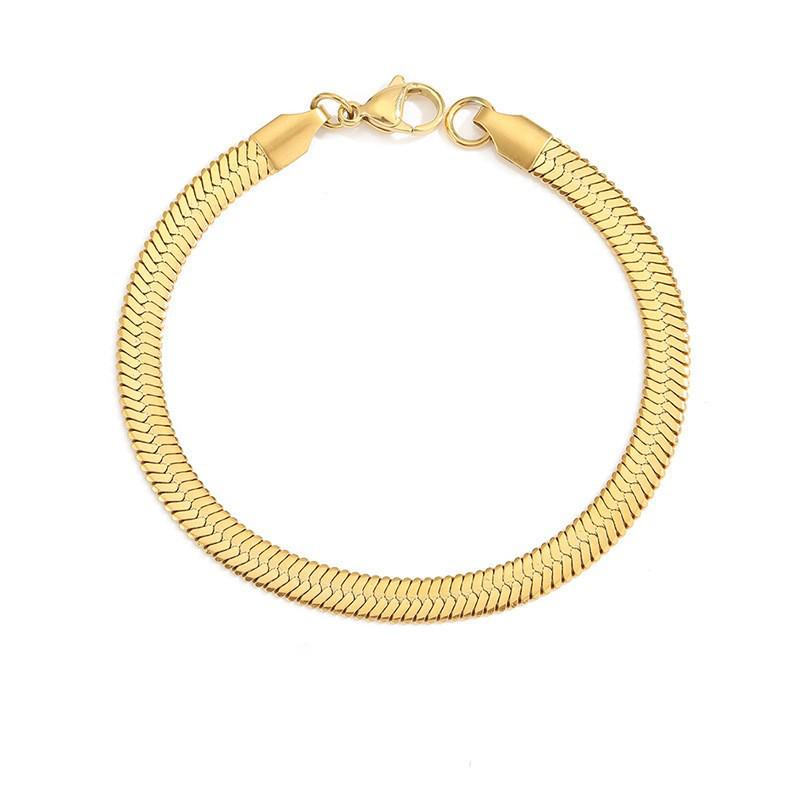 Unisex Fashionable Simple Titanium Steel Snake Chain Bracelet