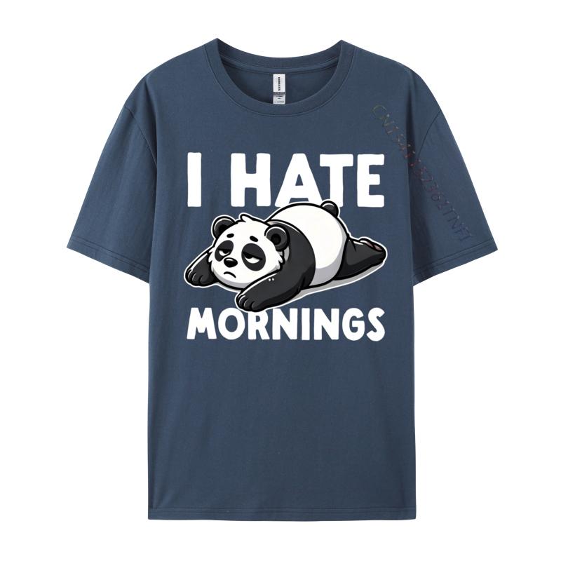 I Hate Mornings Bear Not A Morning Bear Funny Panda Tops Shirts Printed T Shirt Rife Printing Cotton Unisex Tshirts Printing