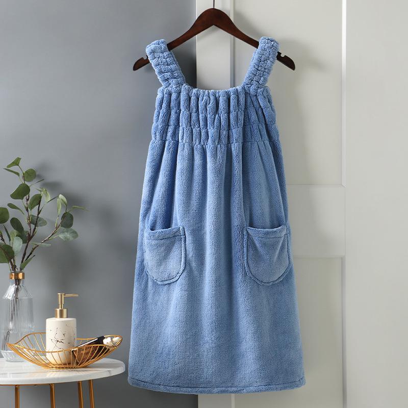 Women's Absorbent Bath Skirt Towel, Home Wearable and Wrapable, Perfect for Autumn and Winter Bathing.