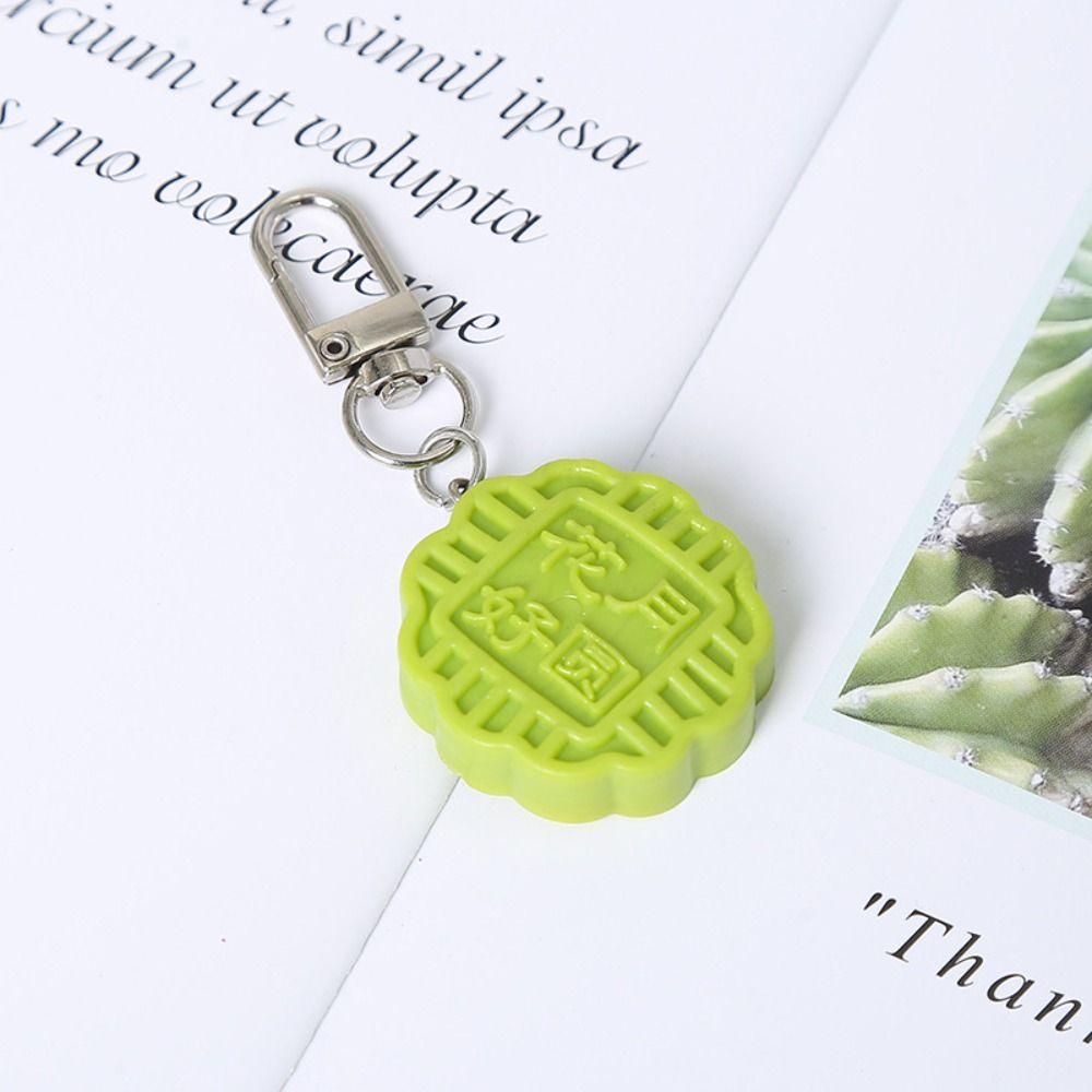 Cute Mooncake Pendant PVC Moon Cake Keyring Fashion Mid-Autumn Keychain  Backpack Decor