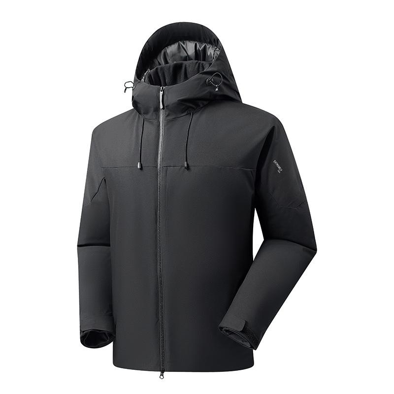 Graphene hooded cotton clothes for men with fleece in winter thickened warm cotton clothes outdoor charge cotton clothes and cotton clothes