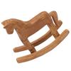 Pine Wooden Rocking Horse Ornament Light Brown Hand Carved Wood Figurine  Bedroom Table Decor