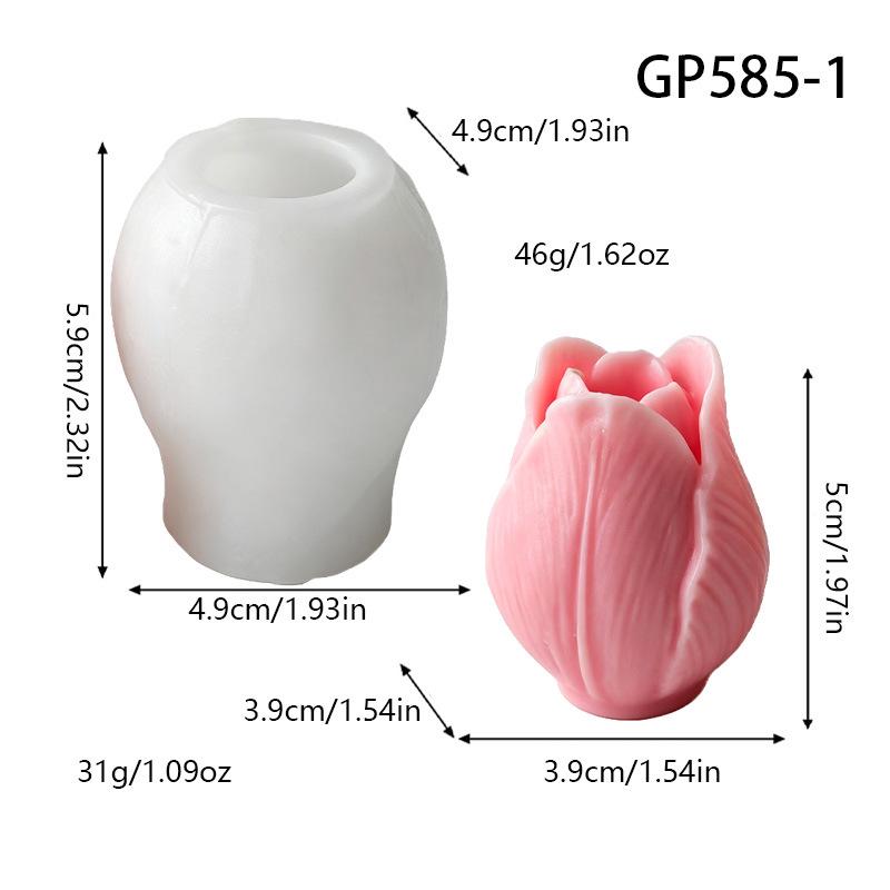 3D Silicone Tulip Candle Mold for Plaster, Fondant, and Chocolate DIY
