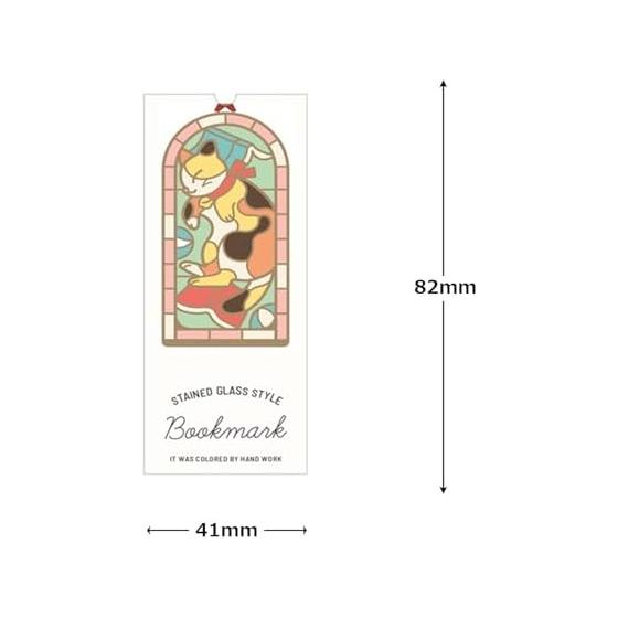 Shin Koh Seiki Bookmark, Stained Glass Style, Honneko, TF-02, Transparent Ink, Classic Design, Handmade, H82xW41xD0.45mm, Copper, Stainless Steel,