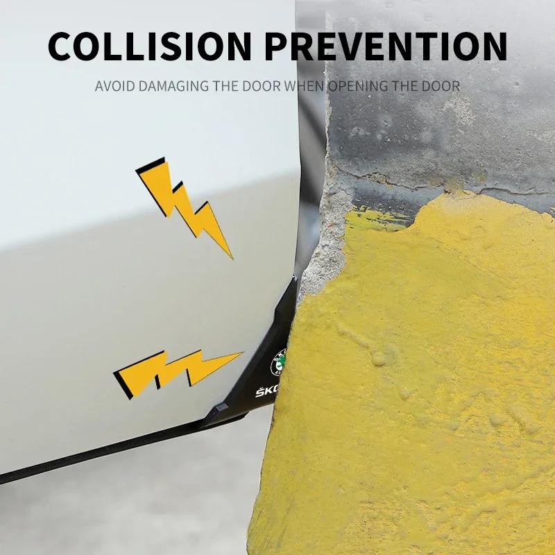 2PCS Car Door Corner Protection Sticker Anti-Collision Protector For Skoda Superb RS Fabia Kodiaq Karoq Octavia A5 A7 Yeti Rapid