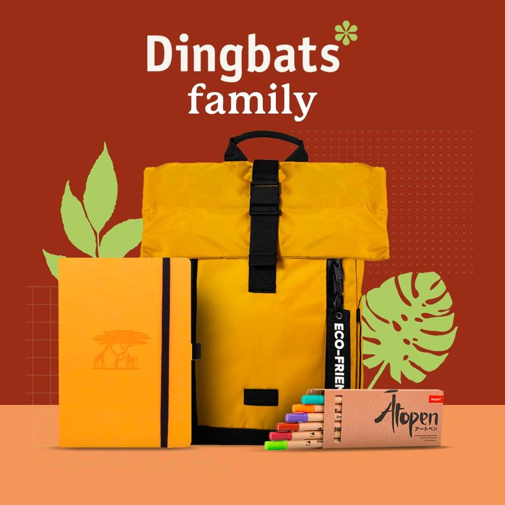 Dingbats Earth Dot A5 Medium Tangerine Serengeti Hardcover Cream 100gsm Inkproof Paper Numbered Index Key Pages - Notebook, - - - Pages, &