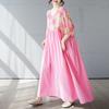DIMANAF 2025 Women Plus Size Summer Dress Casual Vintage Dress Loose Long Printing Maxi Basic