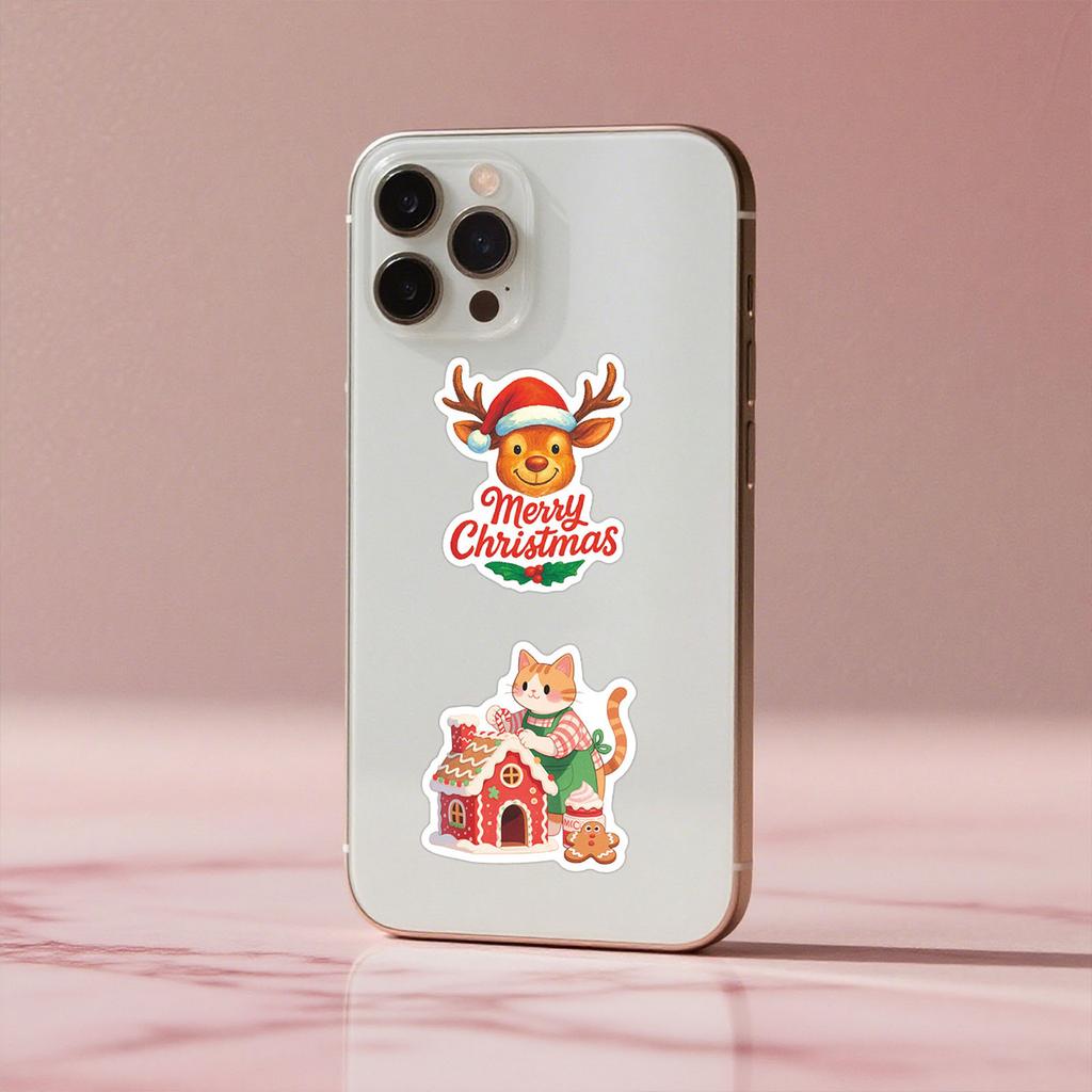 50 Cute Cartoon Creative Christmas Stickers For Phone Cases, Water Bottles, Desktops, And Journals