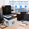 2-Layer Fireproof Document Box Large Capacity Documents Storage Box with Combination Lock Waterproof Fire Safe Box for Valuables