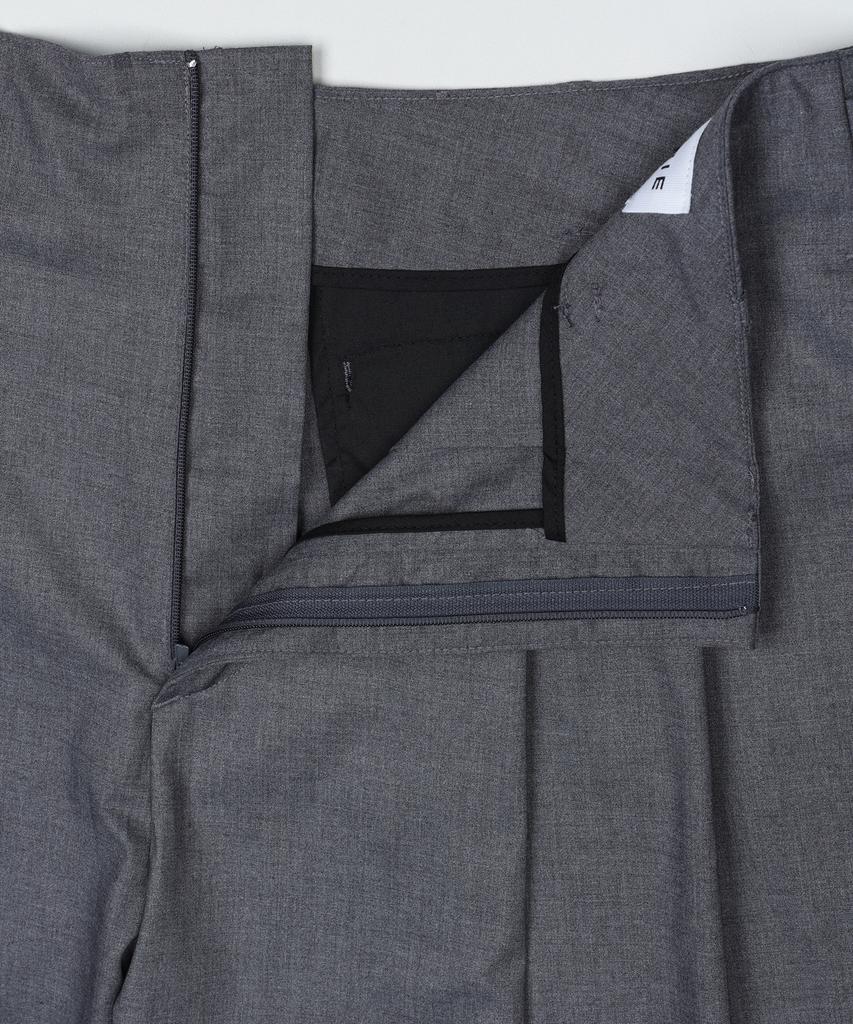 PRAIRIE Essential Double-Pleat Wide Slacks (Gray)