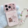Pink Floral Dog & Bear iPhone 14/15/16 Pro Max Case