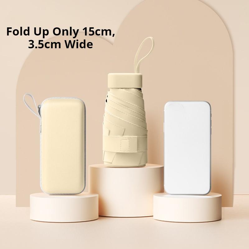 Small 6 Ribs Portable Sun Umbrella Parasol Rain and Shine Dual Use Women's umbrella Pocket Umbrella ultraviolet proof