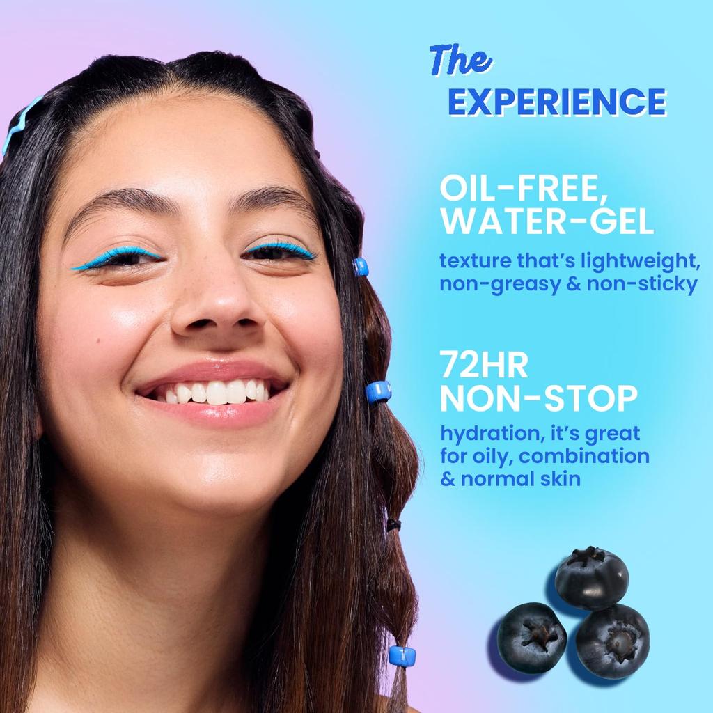 DOT & KEY 72 Ore Idratante Gel + Probiotici Idratante Per Viso Con Acido Ialuronico, Kombucha & Acqua di Riso Leggero Gel Senza Oli Idratante | F