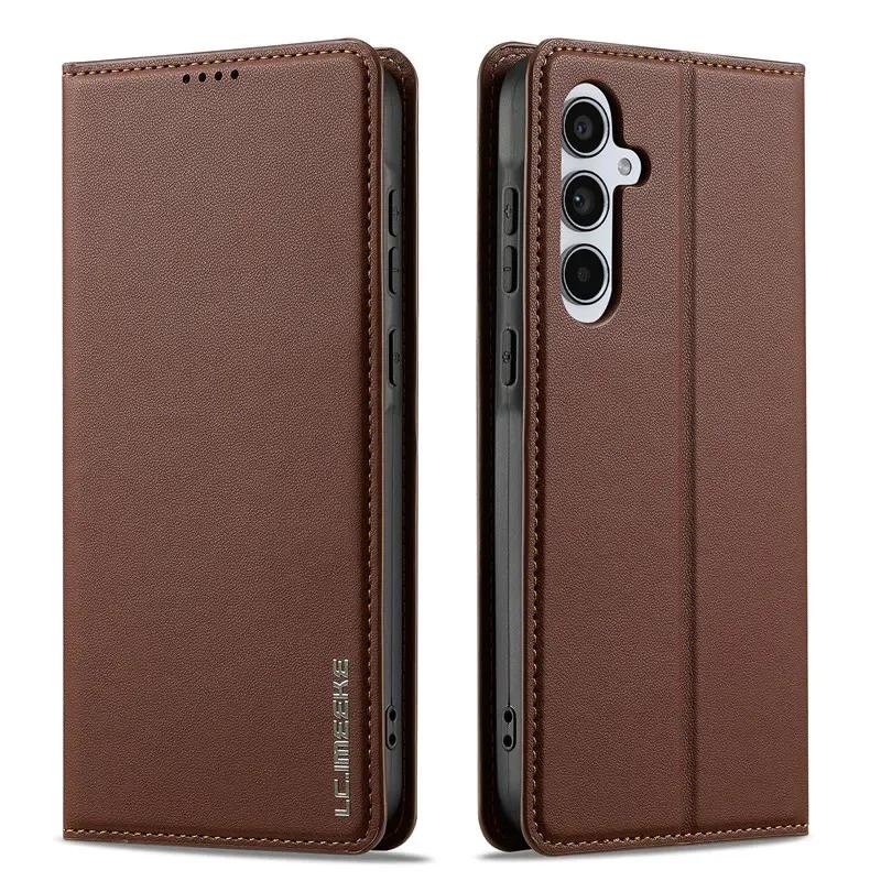 Magnetic Flip Leather Phone Case for Samsung Galaxy S25 Edge S24 FE S23 Plus S22 S21 Ultra A16 A36 A56 A15 A55 Wallet Card Cover