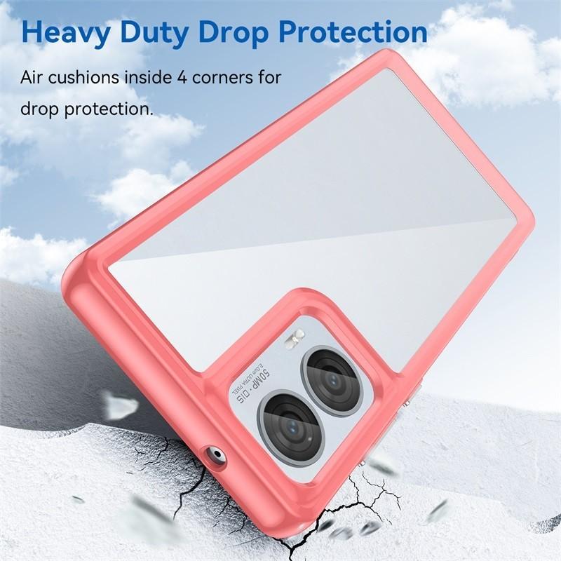 Transparente PMMA-Hülle für Motorola Edge 50 Fusion 50Fusion Bunte Weiche Kante Rückseitige Schutzhülle Bruchfeste Hartschale