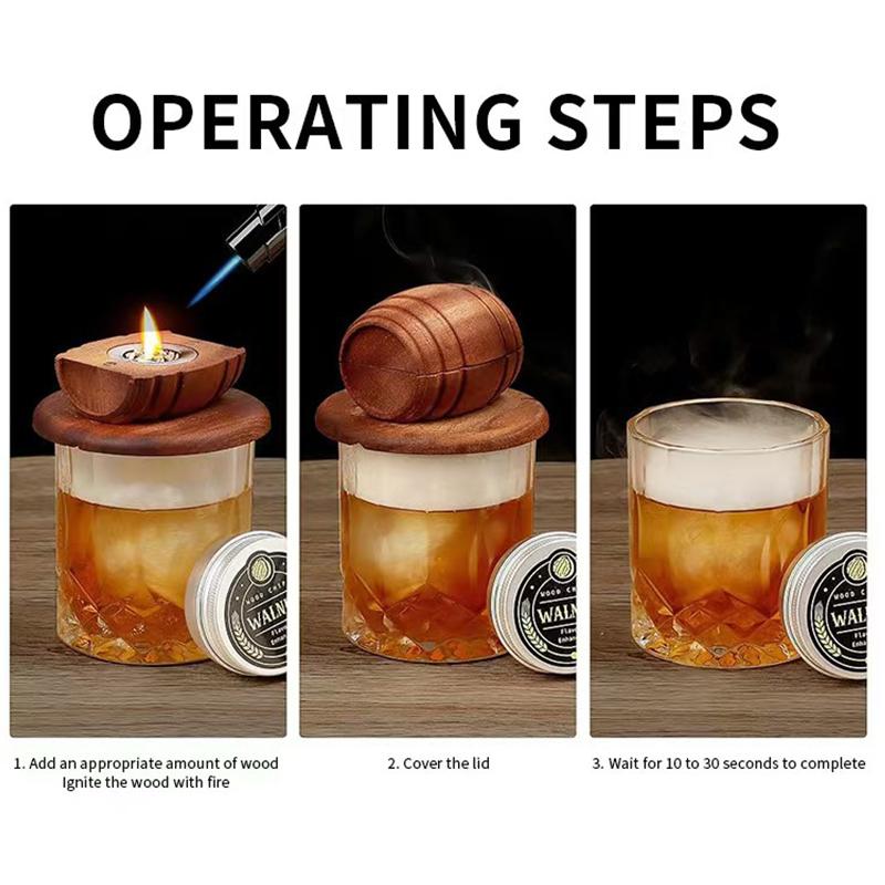 Filtru Butoi de Vin din Lemn Afumător Cocktail Kit Premium Afumător Cocktail Whiskey Ustensilă de Afumat din Lemn Bucătărie Bar Accesoriu Whiskey
