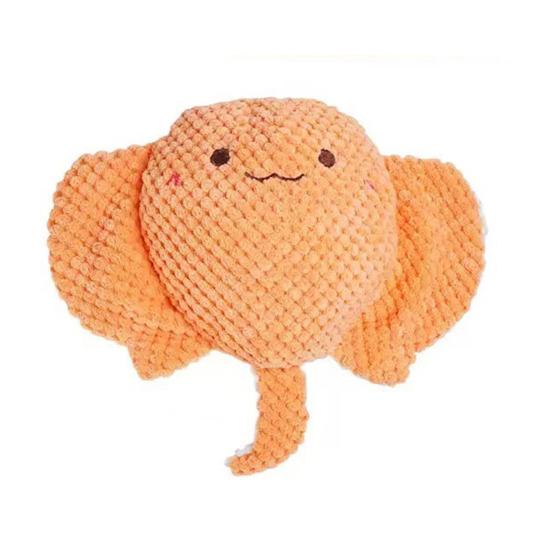 

Pet Toys Built-in Sound Interactive Toy Plush Bite-Resistant Marine Animal Shape Chew Toy Cleaning Teeth Boredom Relief Toy A