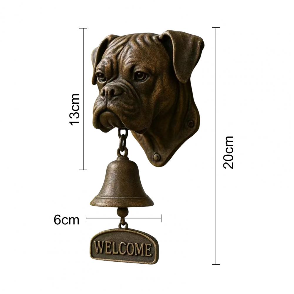 Wall-mounted Clock Decorative Doorbell Vintage Dog Welcome Door Bell Charming Puppy Head Shopkeeper Bell for Home Office