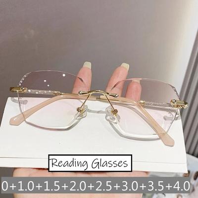 Γυναικεία Μοντέρνα Γυαλιά Πρεσβυωπίας Κοπής Διαμαντιού Μπλοκάρισμα Μπλε Φωτός Σταδιακής Απόχρωσης Γυαλιά Μακρινής Όρασης Unisex Γυναικεία Ρετρό Άνευ Πλαισίου Γυαλιά