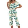 2 Piece Sets For Women Short Sleeve Top And Pants With Pockets Workout Soft  Print Sets